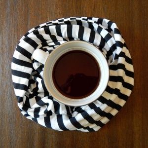 Lightweight Striped Black & White Infinity Scarf